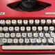 Olympia Traveller Deluxe Typewriter Vermilion Red (rare)