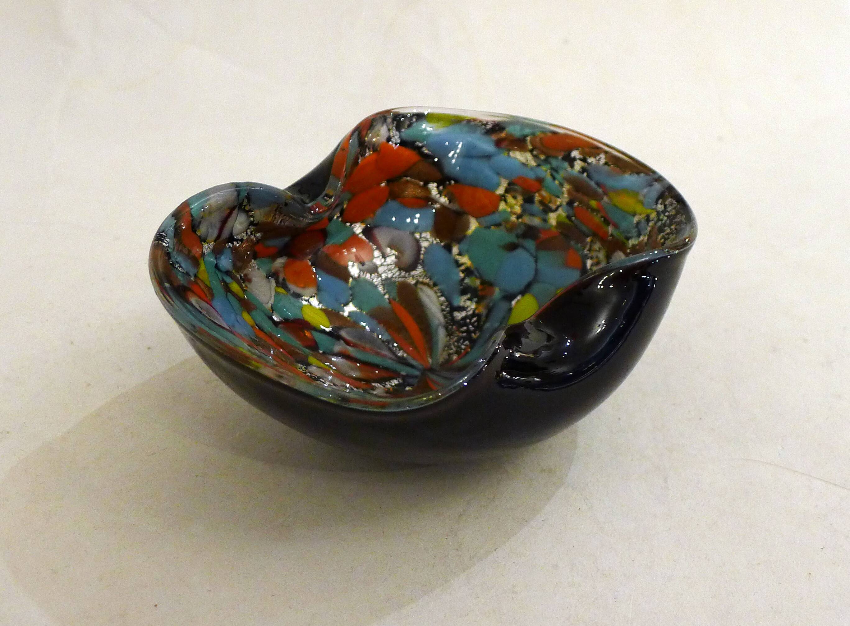 Cendrier Confettis en verre de Murano soufflé