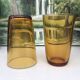 set of 4 amber yellow glasses from the 70s, signed France