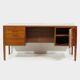 Vintage Mid-Century Modern Walnut Executive Desk by Wilhelm Renz