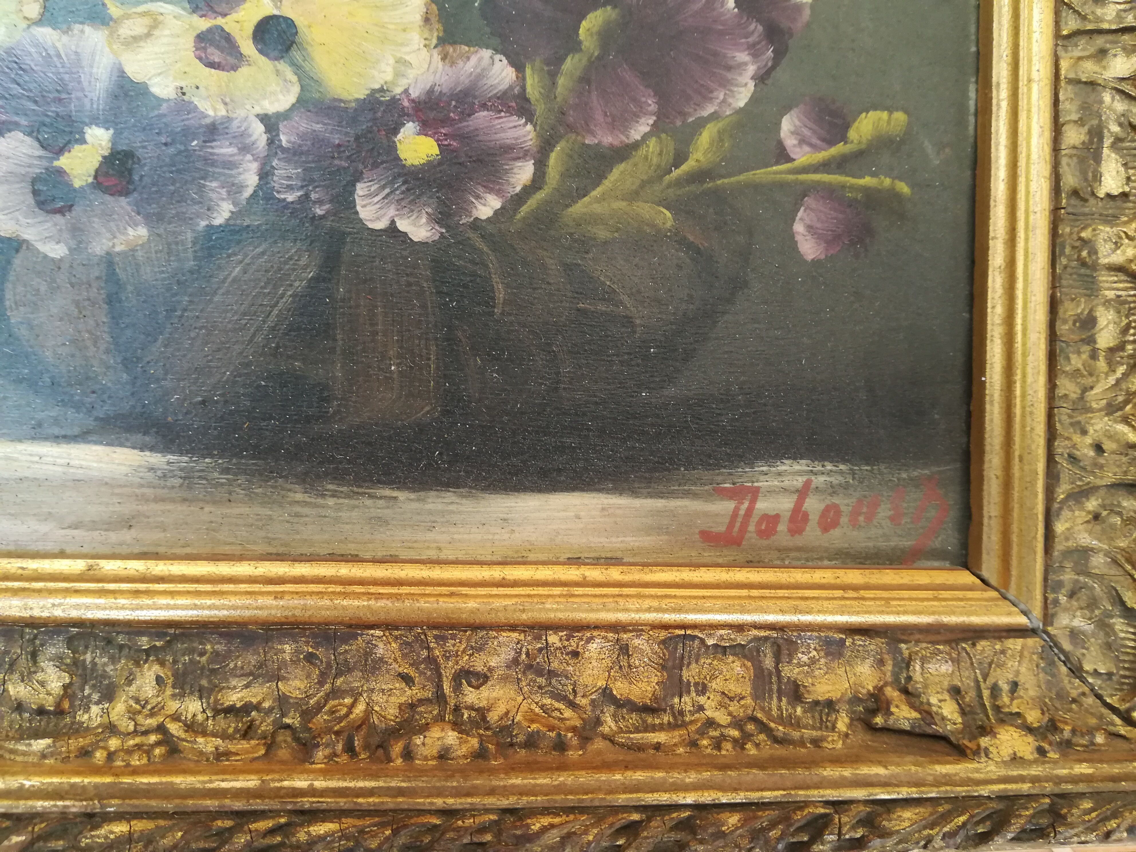 Old table with flowers