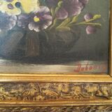 Old table with flowers