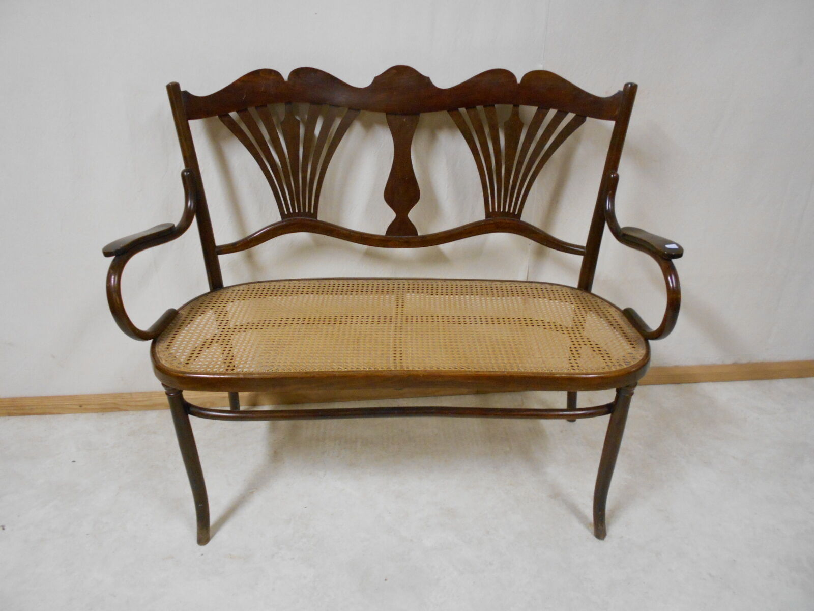 Fischel art nouveau bench in bentwood