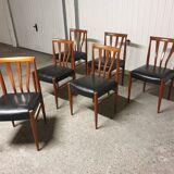 Set of 6 Scandinavian teak chairs 1960