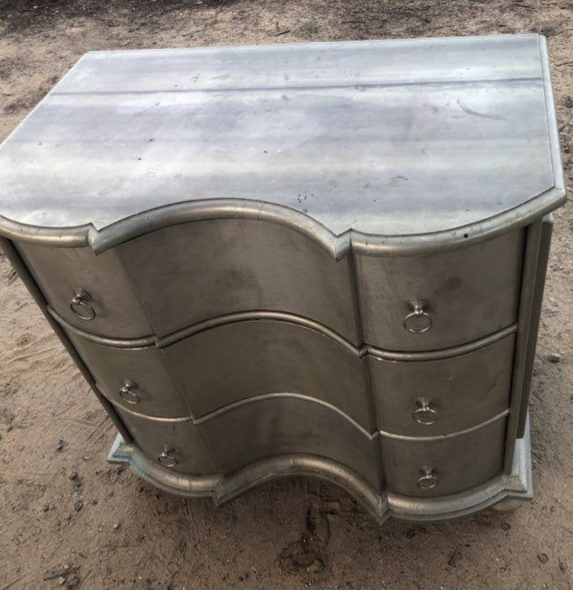 Noble wood designer furniture with a silver finish.