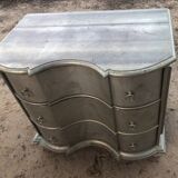 Noble wood designer furniture with a silver finish.