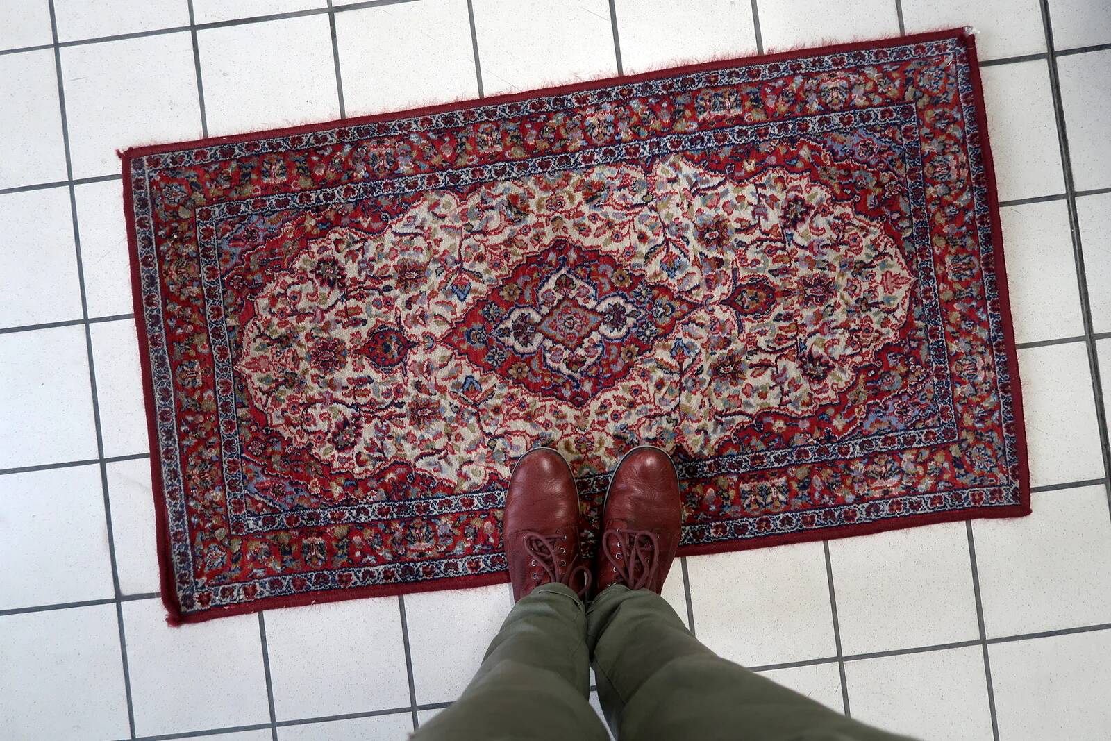 Vintage Indian rug 2.1' x 3.9' (67cm x 120cm), 1970s - 1C1121