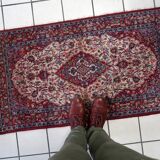 Vintage Indian rug 2.1' x 3.9' (67cm x 120cm), 1970s - 1C1121