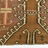 Brown & Beige Tribal Turkish Kilim Rug 132x200Cm SK 35210