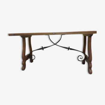 Table bois fer forger art deco