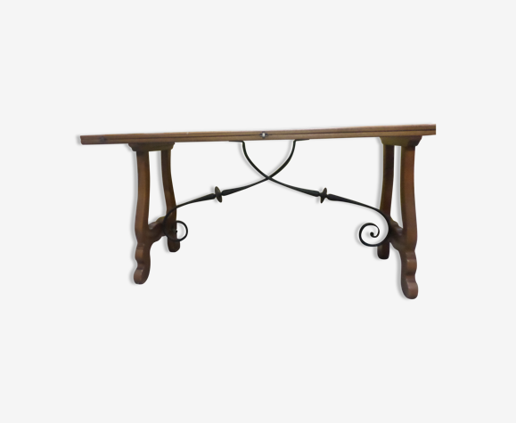 Table bois fer forger art deco