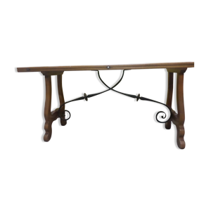 Table bois fer forger art deco