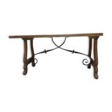 Table bois fer forger art deco