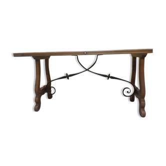 Table bois fer forger art deco