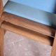 Pair of wooden bridge armchairs from the 1950s, vintage chairs.