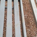 Pair of old wooden park garden benches