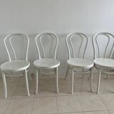 Set of 4 vintage bistro chairs IKEA ÖGLA in white (Thonet style)