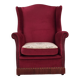 1970s, Danish highback armchair, furniture velour, ash wood legs.