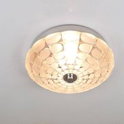 Peill & Putzer Large Round Op Art Glass Sconce, Wall Lamp, Flush Mount, Germany, 1970s