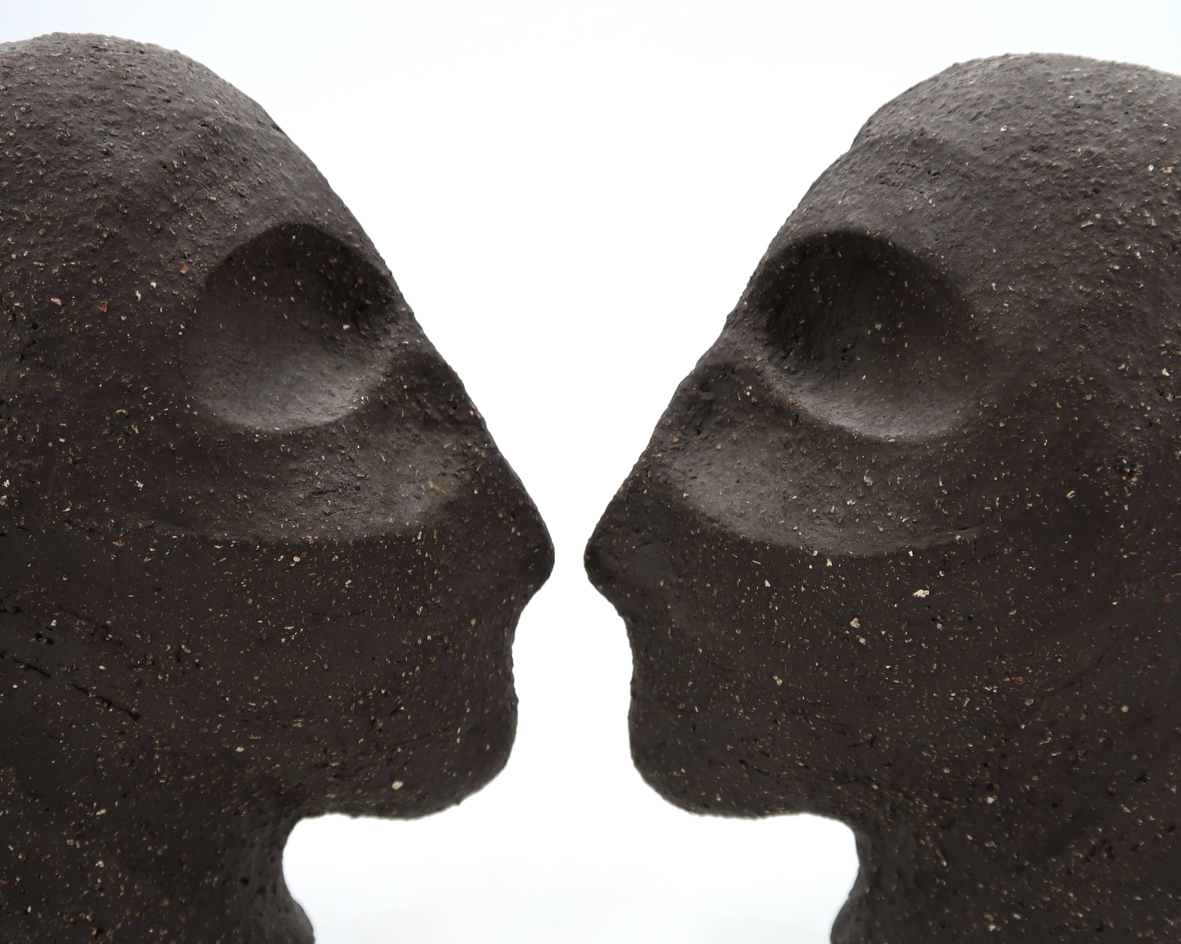 Ceramic sculpture in the form of a head by Salvatore Parisi