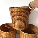 Bamboo pot holders, large size, set of 3