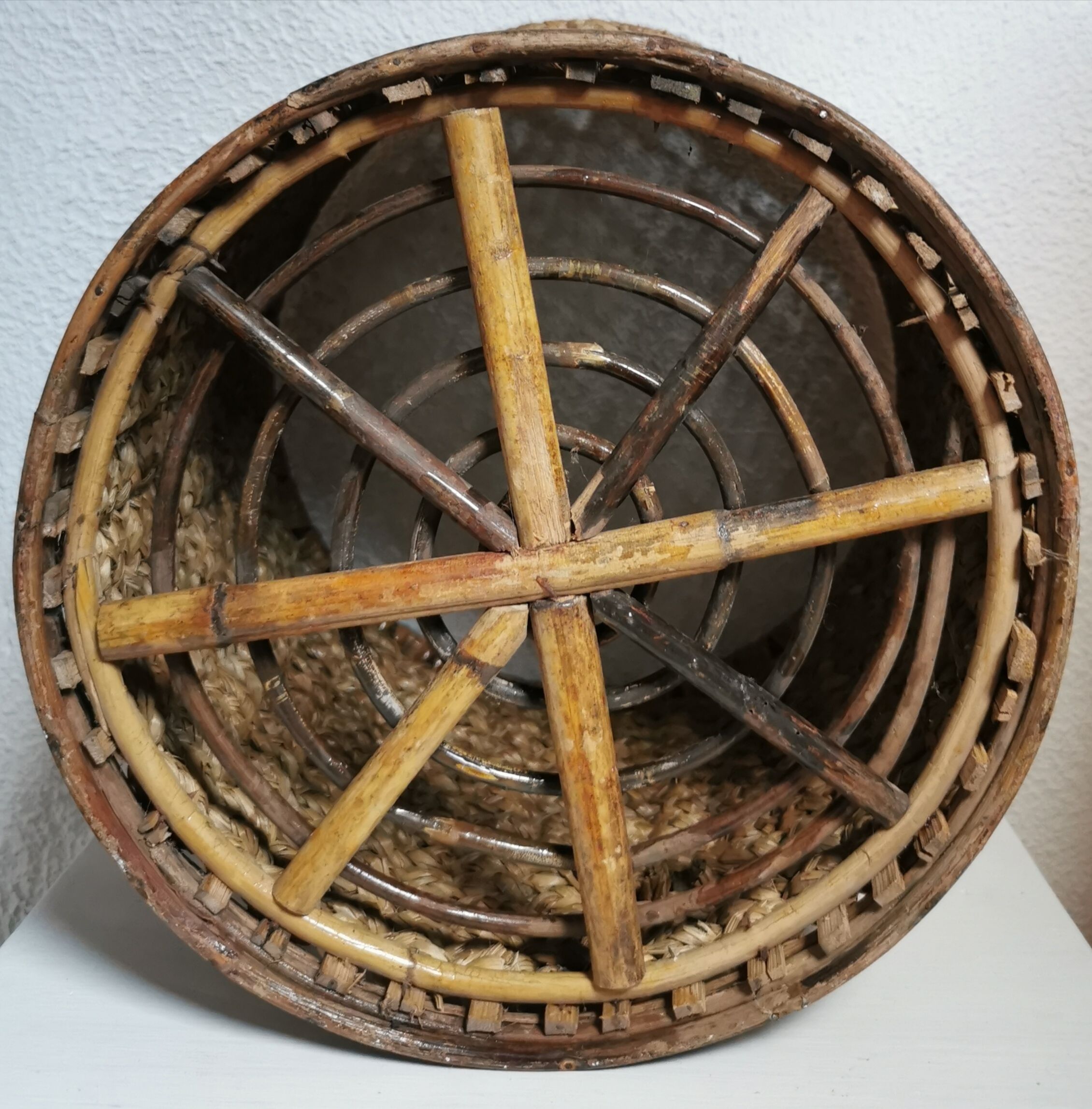 Vintage woven fiber basket