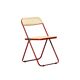 Giancarlo Piretti Plia Folding Chair in Red and Straw for Castelli, Italy