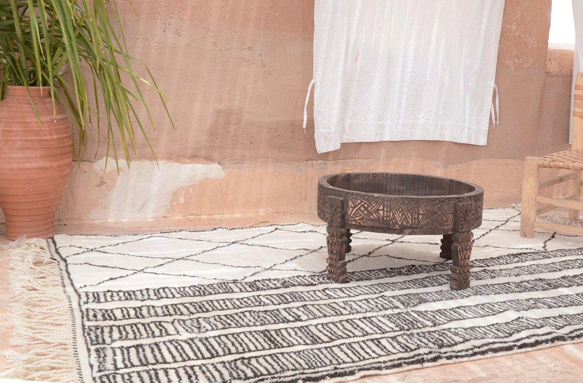 Berber Berber black and white or Ibd carpet 155 x 225