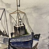 Old painting, Marine, signed and dated 1999