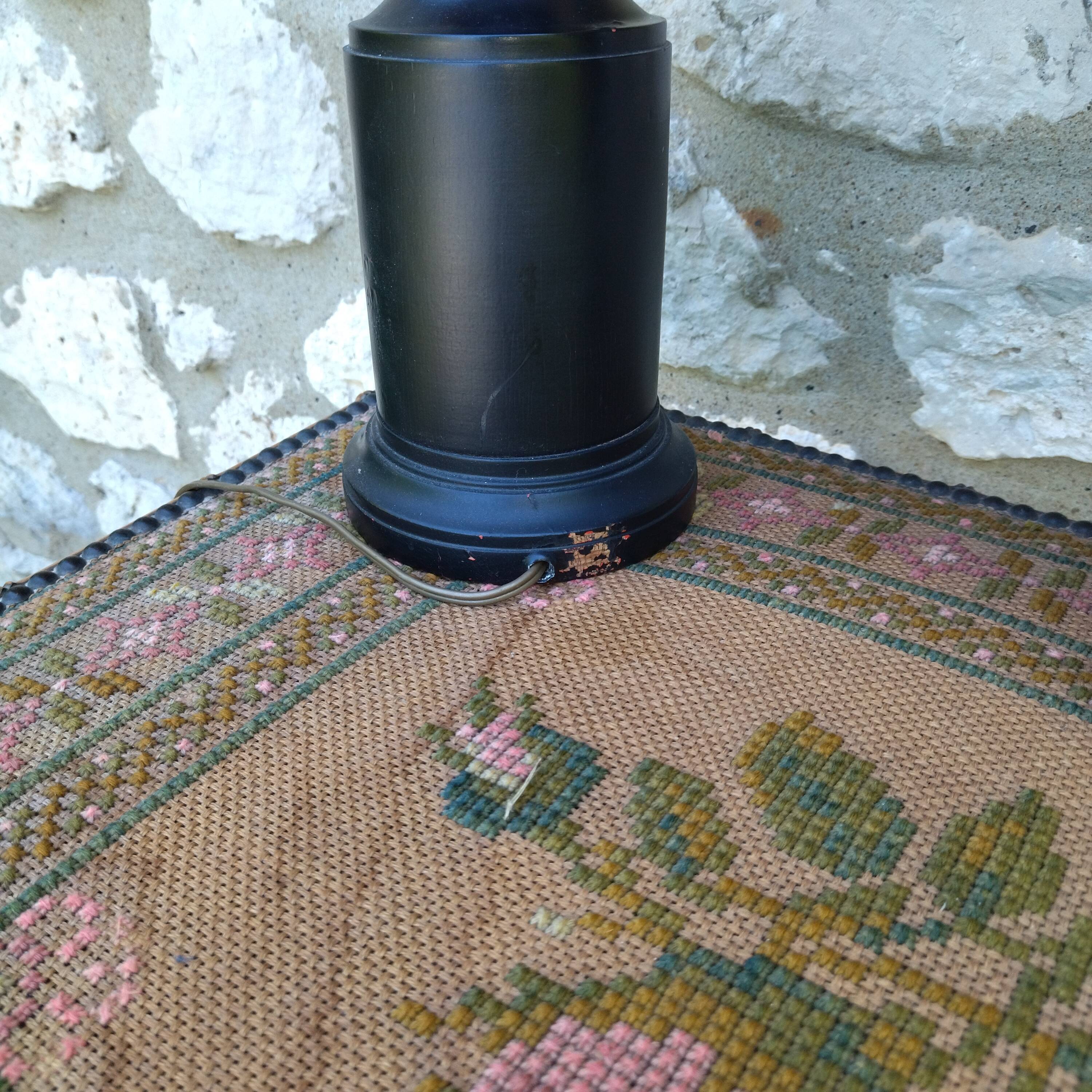 Pair of turned wooden lamps