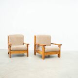 Set of two brutalist lounge chairs