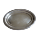 Oval plate in silver metal
