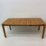 table à manger extensible en bois de pin, Rainer Daumiller, années 1970