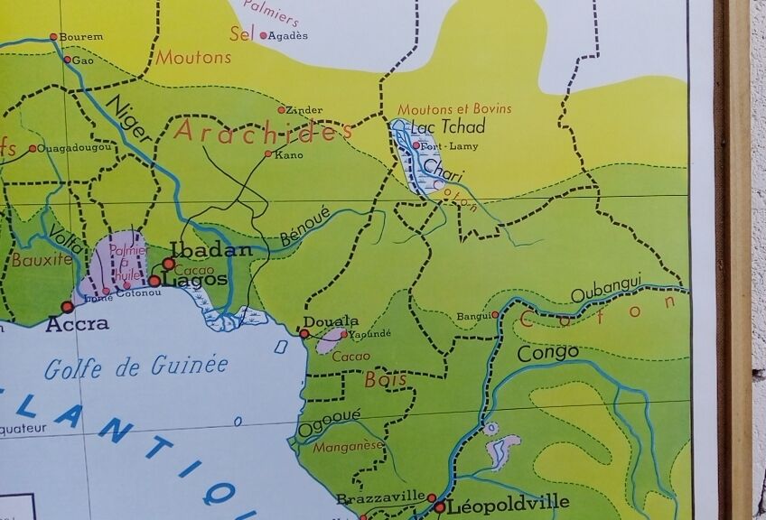 School poster rossignol montmorillon map west central africa n°21-22