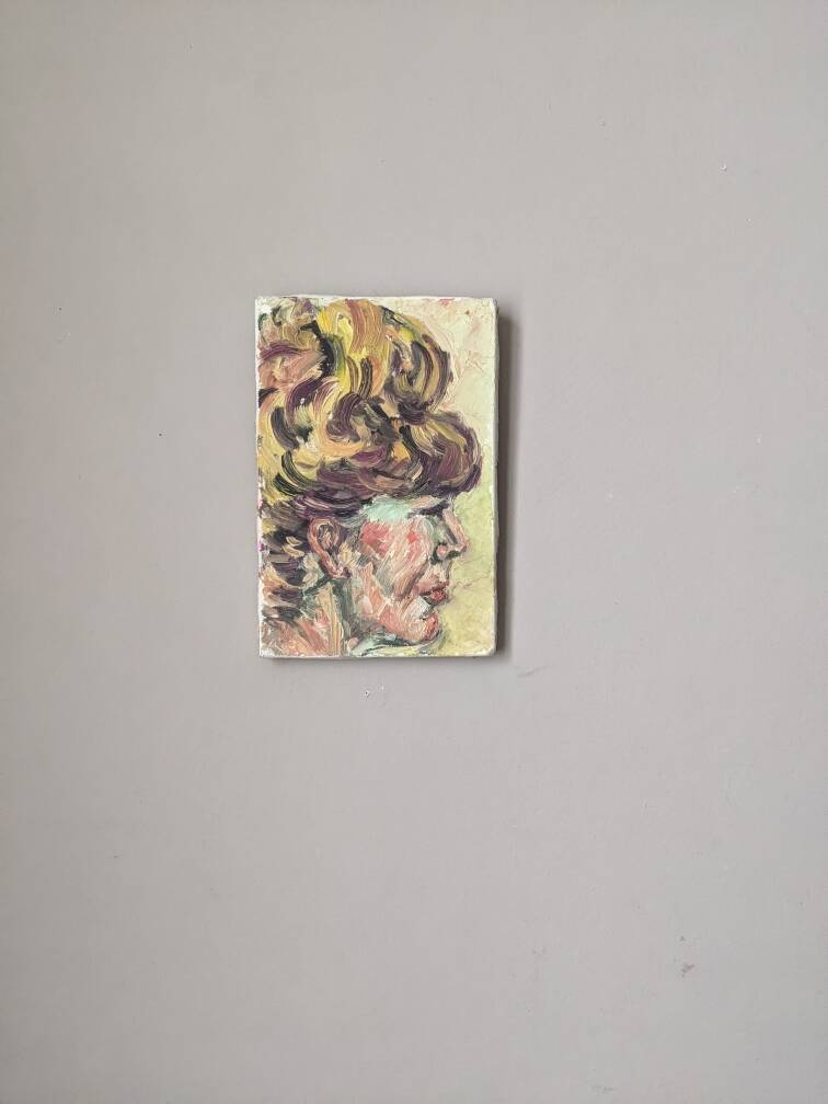 Contemporary female portrait acrylic painting on canvas