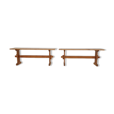 Bancs scandinaves modernes en pinède, années 1960