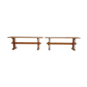 Bancs scandinaves modernes en pinède, années 1960
