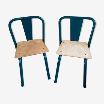Set of 2 Tolix children's chairs