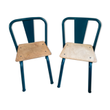 Set of 2 Tolix children's chairs