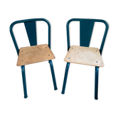 Set of 2 Tolix children's chairs
