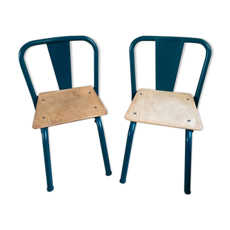 Set of 2 Tolix children's chairs