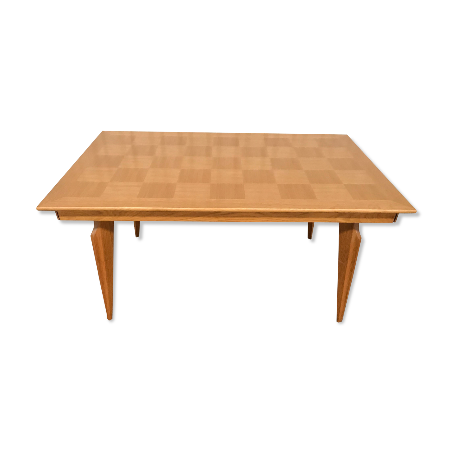 Table à manger en chêne 1950 avec allonges 210cm