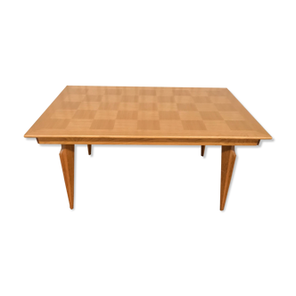 Table à manger en chêne 1950 avec allonges 210cm