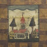 Wedding trunk painted in folk art style