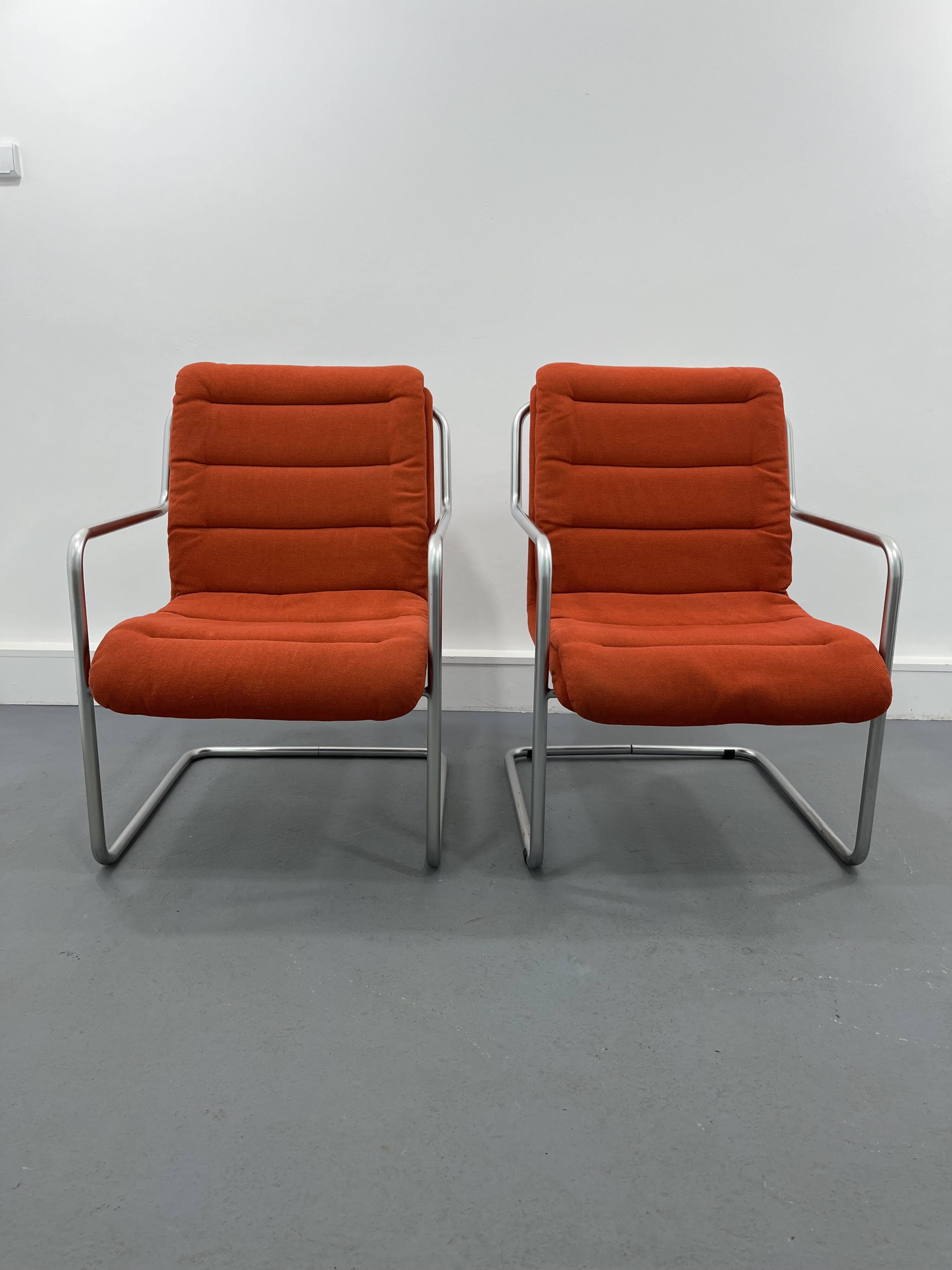 Set of two Mauser tubular lounge chairs, 1970s