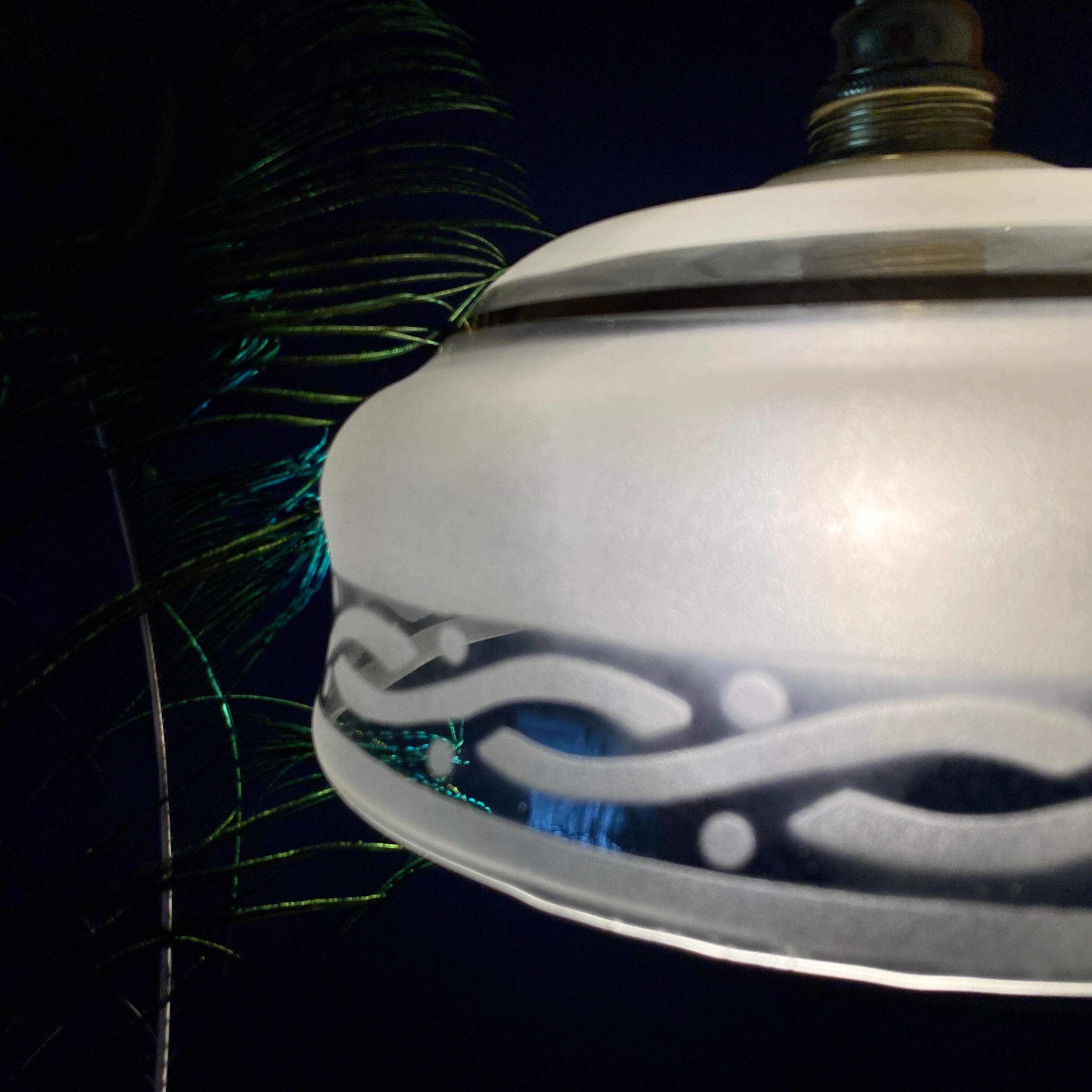 Vintage frosted glass lampshade pendant lamp