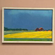 Original Swedish Oil on Canvas – "Approaching Storm" by Astrid Larje – Signed – Vintage and Framed – 43 × 30 cm (16.9" × 11.8")