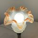 Empire chrome and opaline tulip pleated antique Art Deco bedside lamp