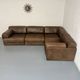 Modular corner sofa DS-76 in brown leather, designed by De Sede, 1980s.