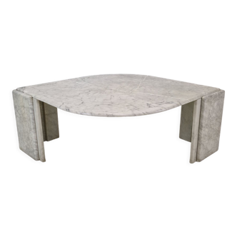 Italian Teardrop Shaped Marble Coffee Table, 1980s